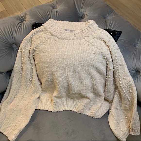 Faux Pearl Adorned Sweater - NWOT - Picture 3 of 16
